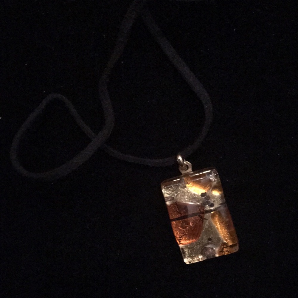 Gold glass art pendant from Greece